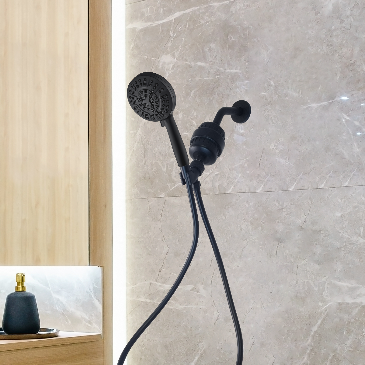 Luxe 10 Mode Showerhead Complete Shower Kit