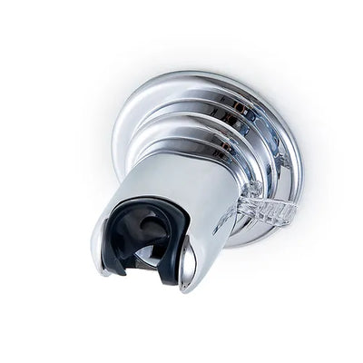 Adjustable Suction Showerhead Holder in chrome, front view