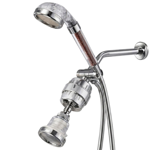 TWO SHOWER HEADS, DOUBLE FILTRATION
