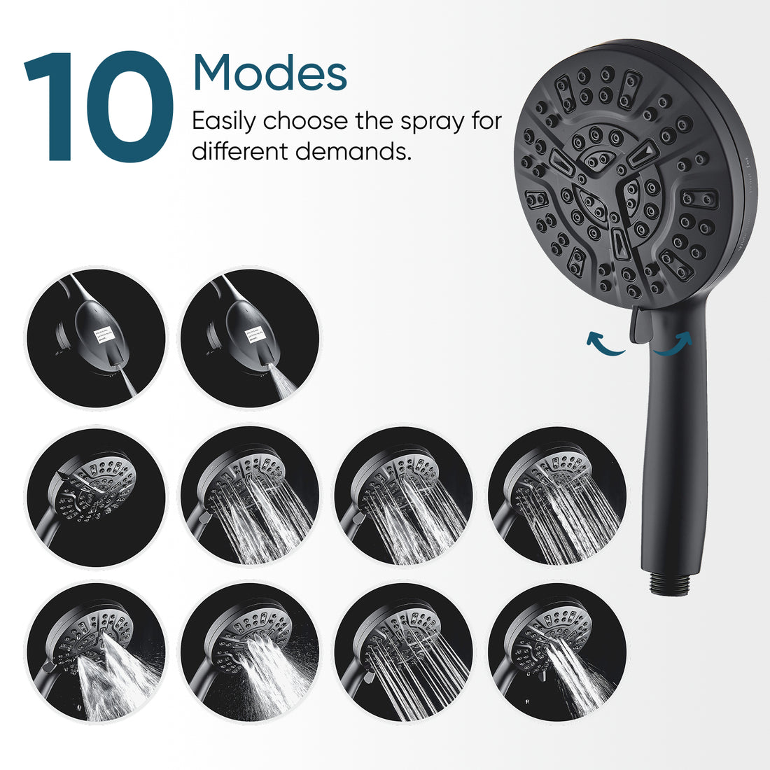 Luxe 10 Mode Showerhead πλήρες ντους